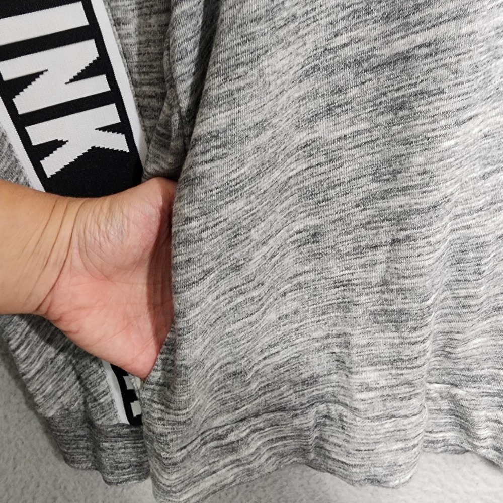 Victoria's Secret PINK Y2K Logo 1/4 Zip Hoodie Jacket Shirt Black Gray Small - Picture 5 of 6